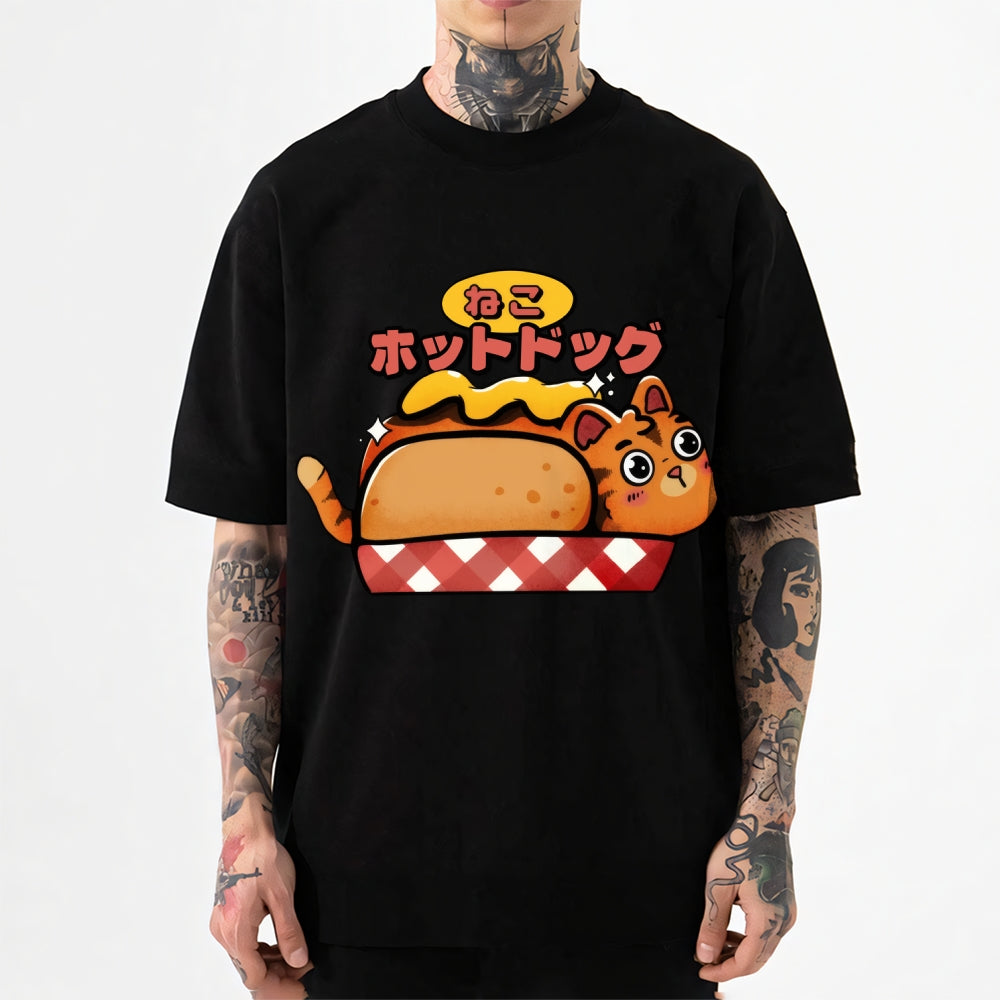 Hotdog Cat Japanese Style Classic Tee