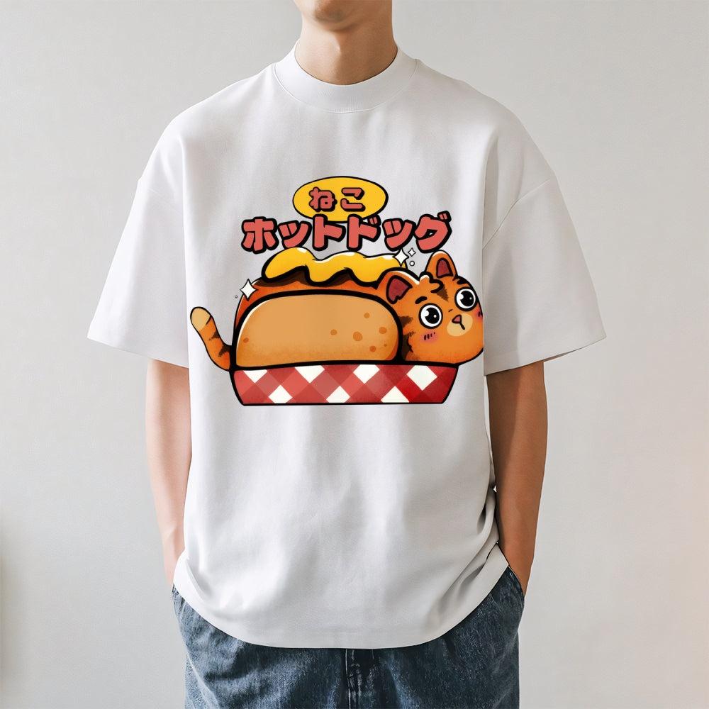 Hotdog Cat Japanese Style Classic Tee