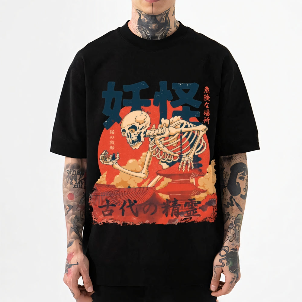Yokai Rescuing Cats Japanese Style Classic Tee