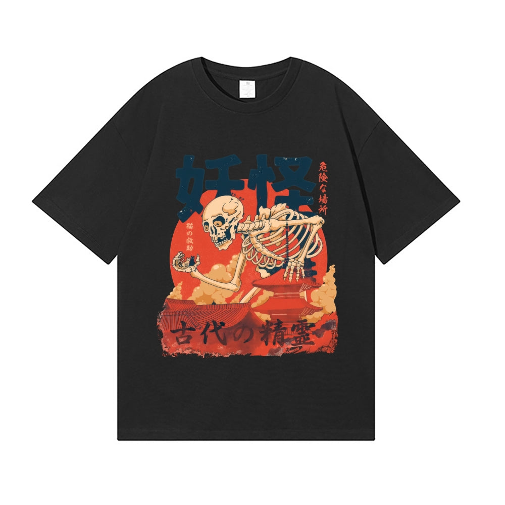 Yokai Rescuing Cats Japanese Style Classic Tee