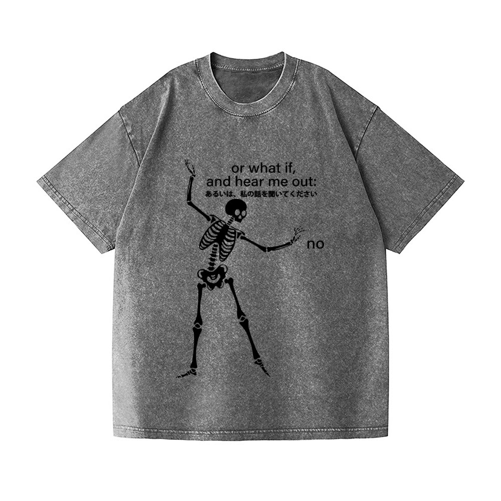 Sassy Skeleton Vintage Wash Japanese Design T-Shirt