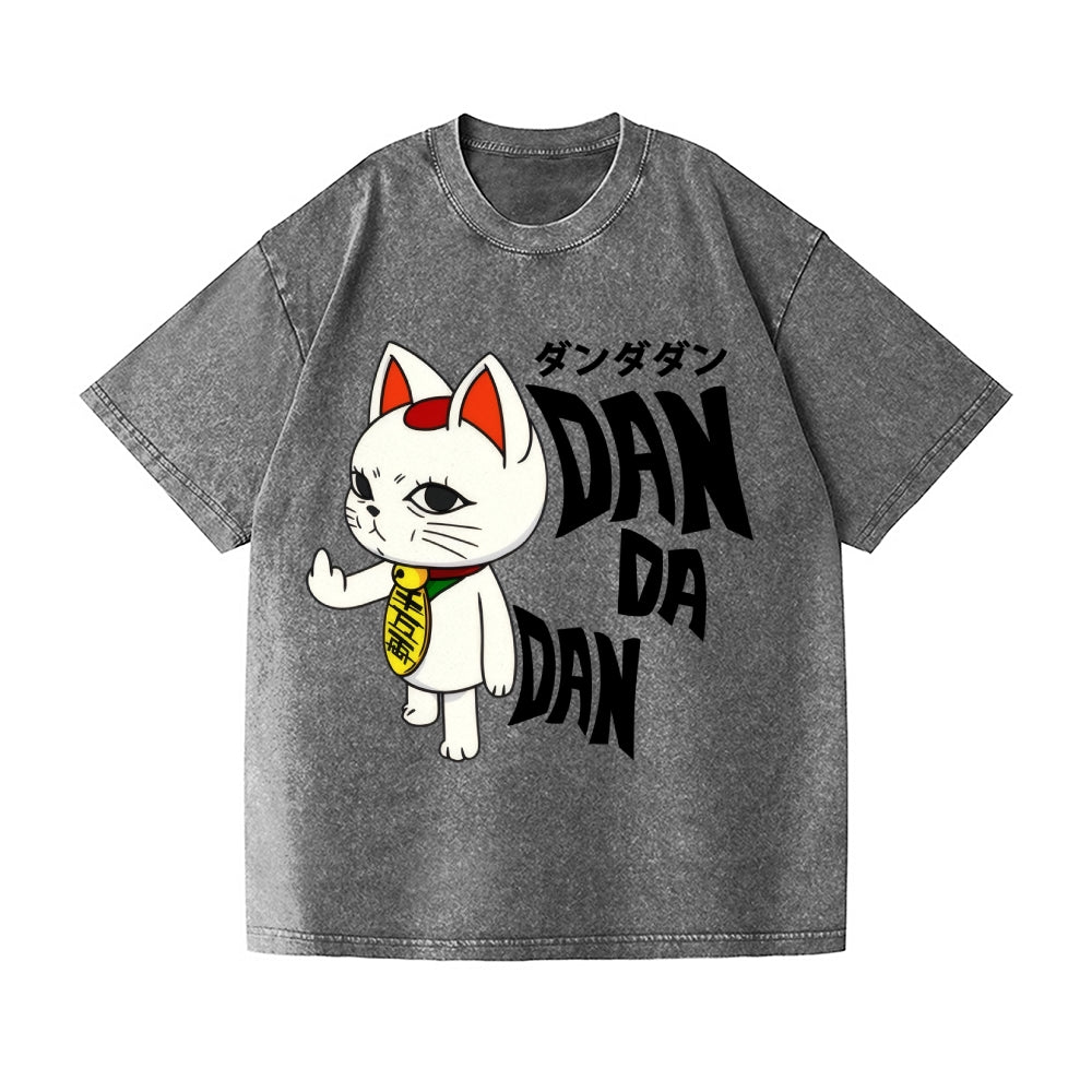Dandadan Turbo Granny Cat  Vintage Wash Japanese Design T-Shirt
