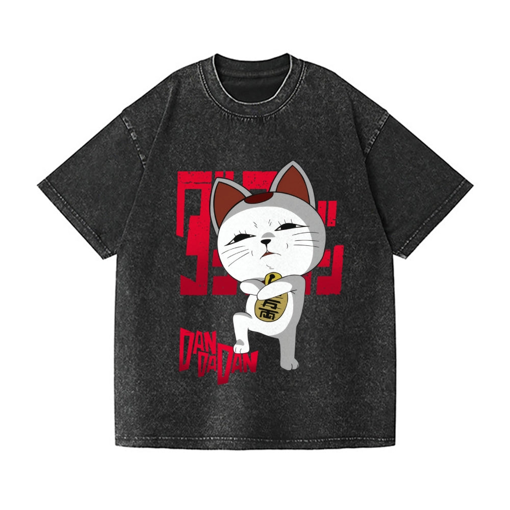 Dandadan Turbo Granny Cat  Vintage Wash Japanese Design T-Shirt