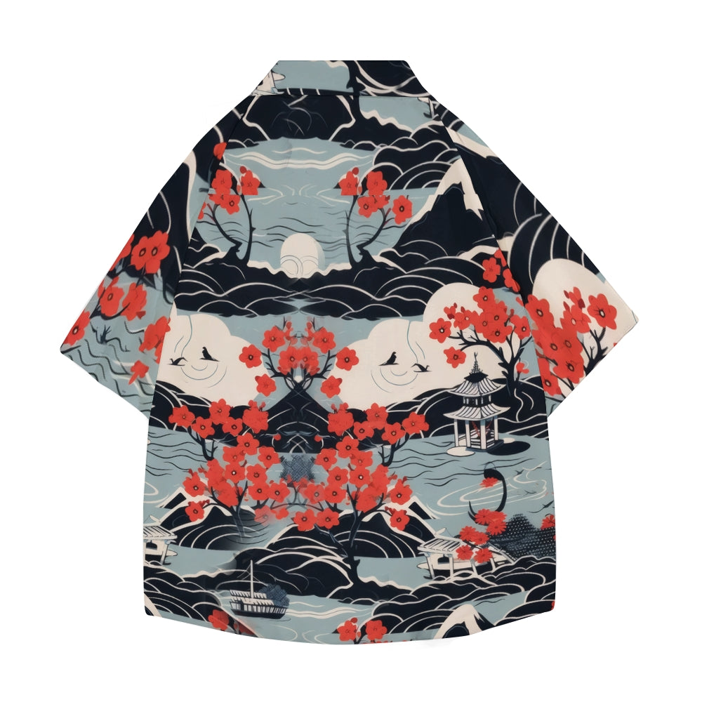 Flower Japanese Style Camp Shirt