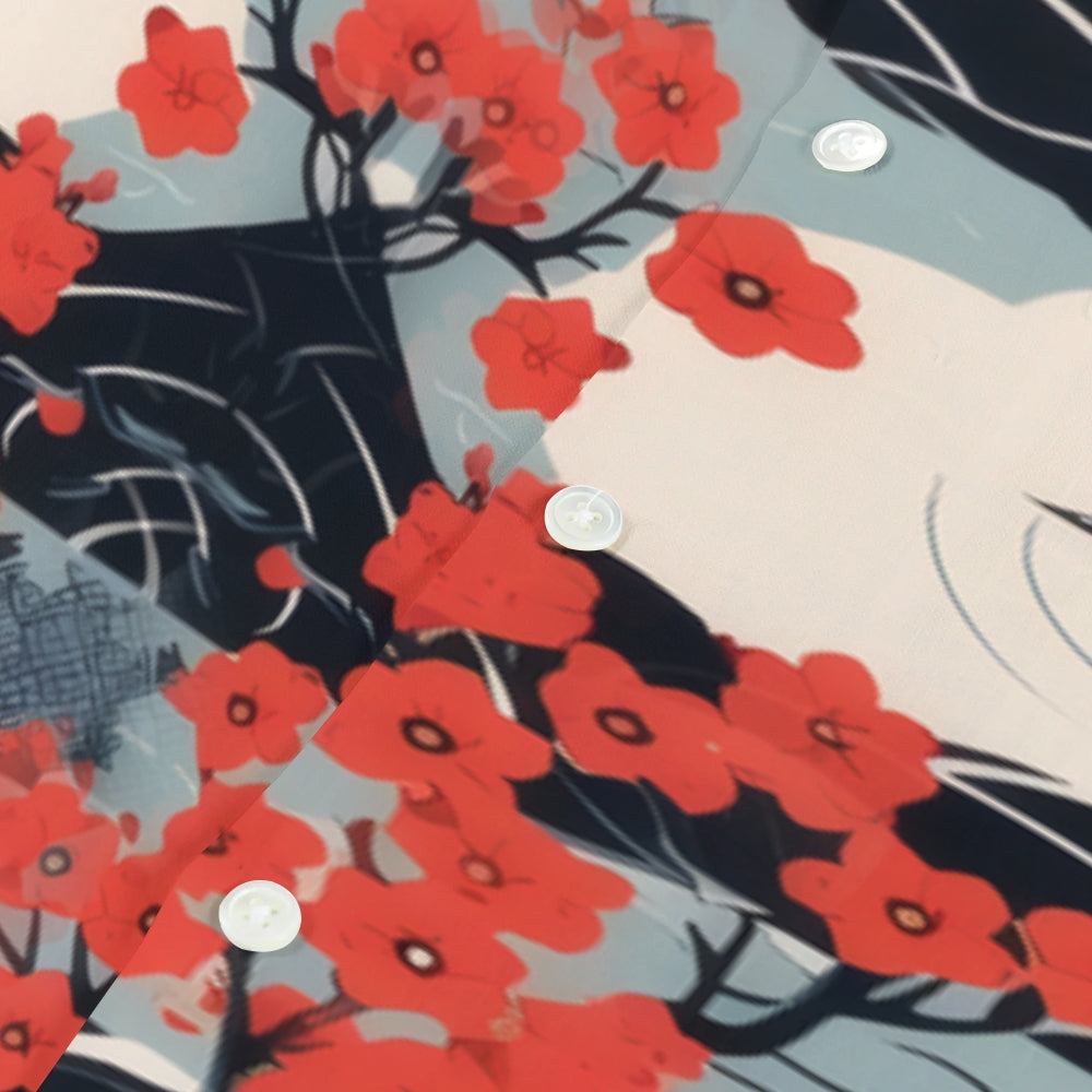 Flower Japanese Style Camp Shirt