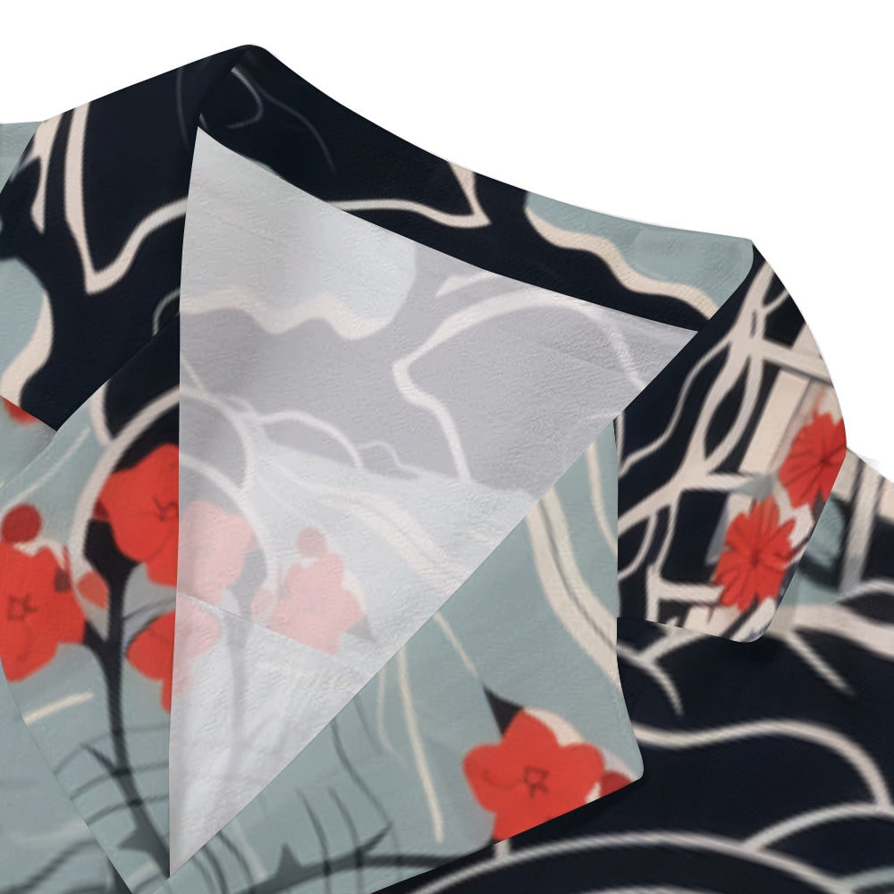 Flower Japanese Style Camp Shirt