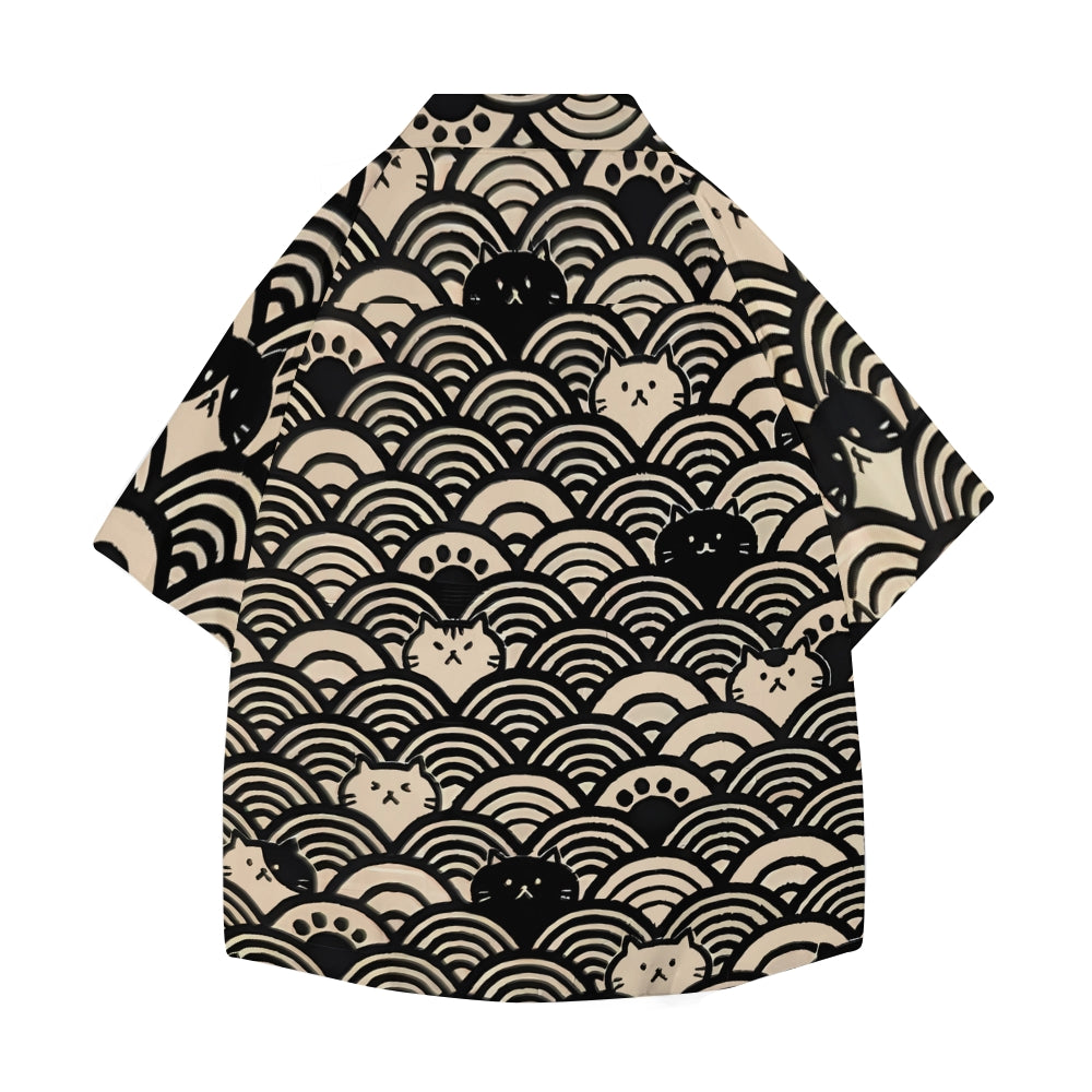 Cat Japanese Style Camp Shirt