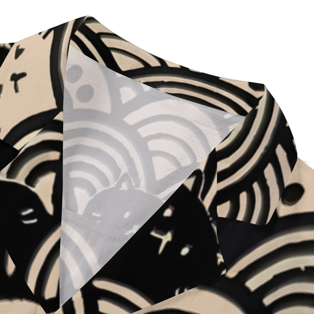 Cat Japanese Style Camp Shirt