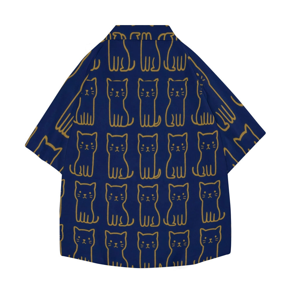 Cat Japanese Style Camp Shirt