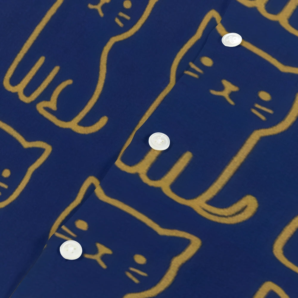 Cat Japanese Style Camp Shirt