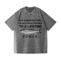 Fish Vintage Wash Japanese Design T-Shirt
