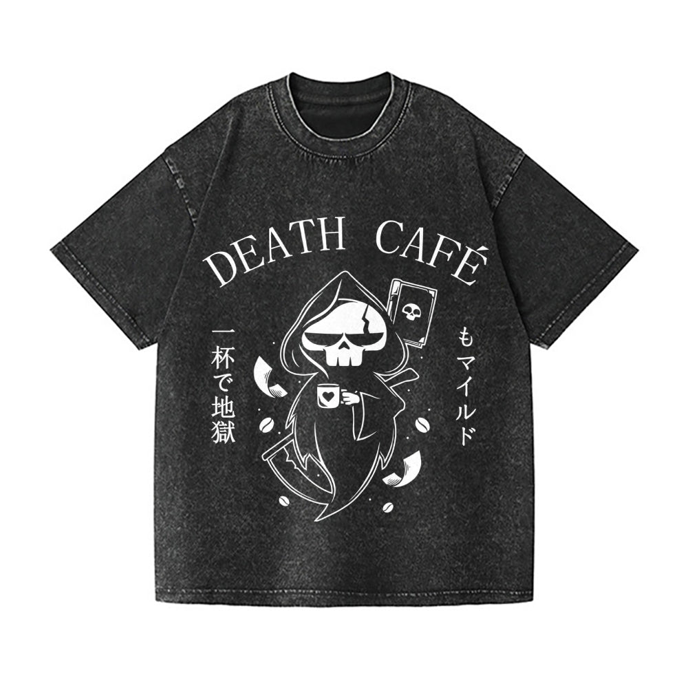 Coffee & Paperwork Skull Vintage Wash Japanese Design T-Shirt