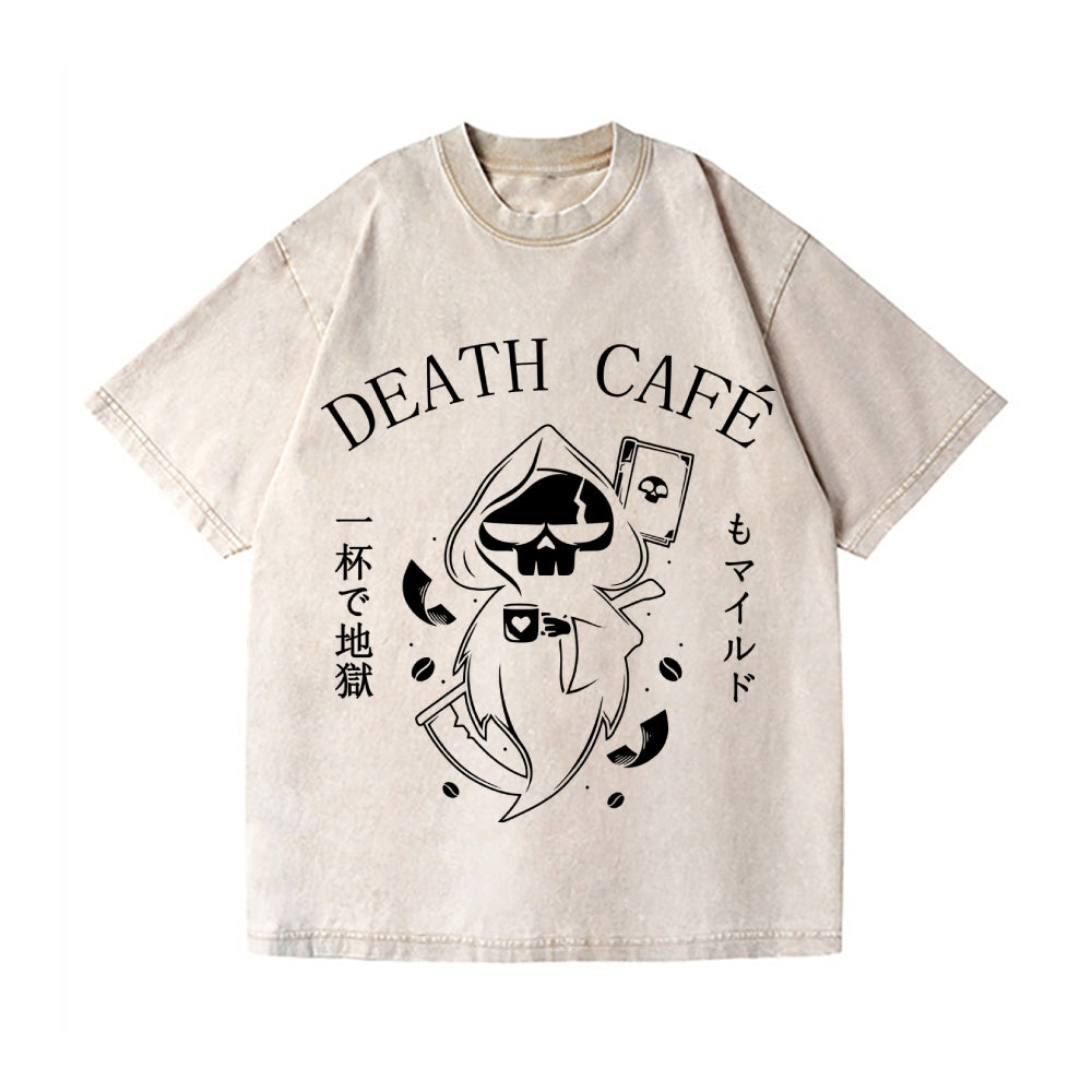 Coffee & Paperwork Skull Vintage Wash Japanese Design T-Shirt