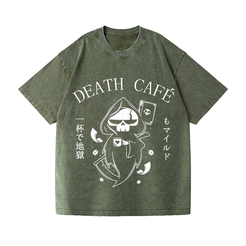 Coffee & Paperwork Skull Vintage Wash Japanese Design T-Shirt