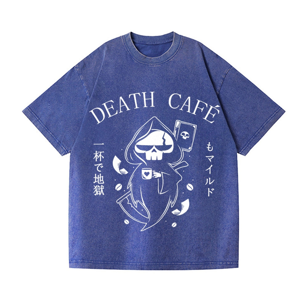 Coffee & Paperwork Skull Vintage Wash Japanese Design T-Shirt