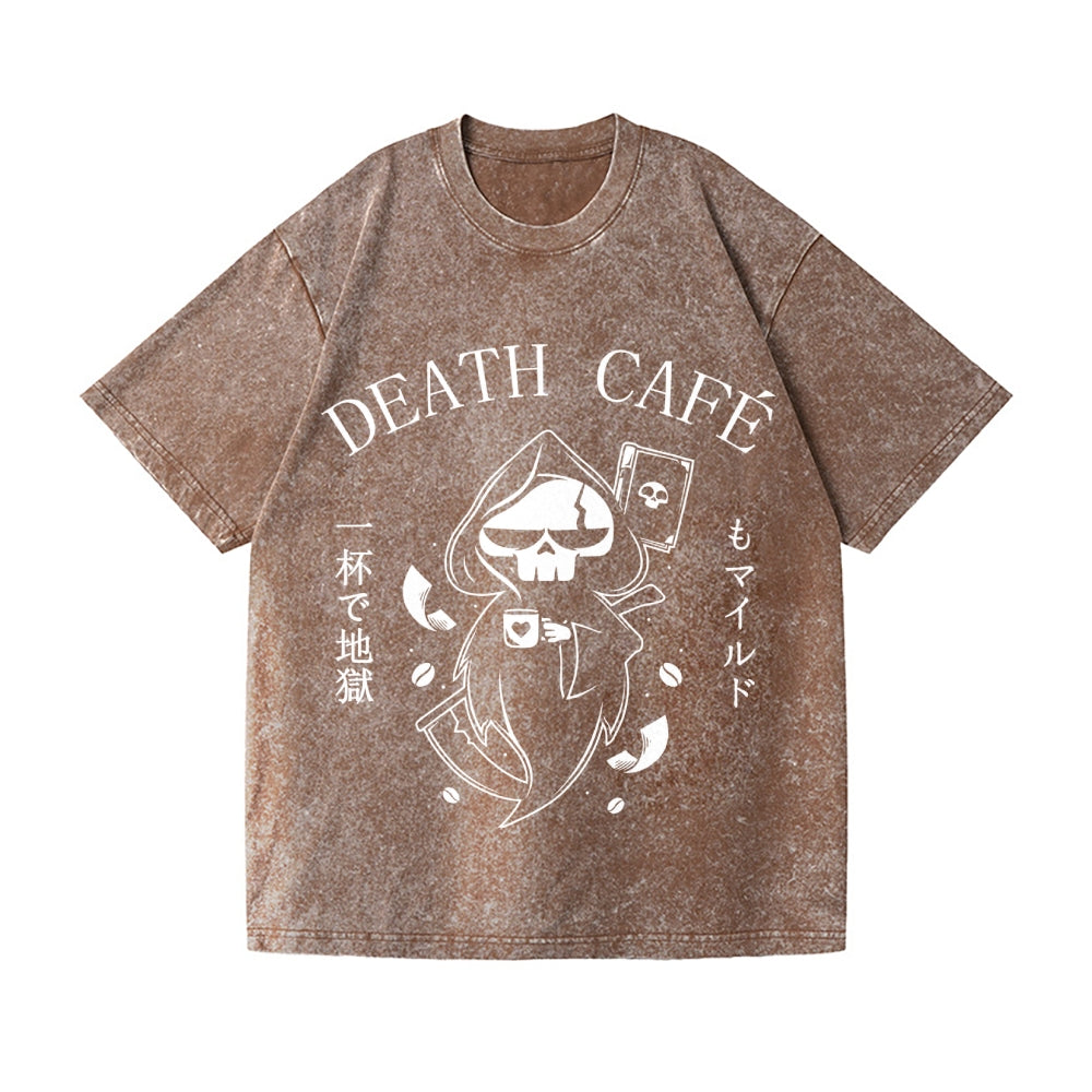 Coffee & Paperwork Skull Vintage Wash Japanese Design T-Shirt