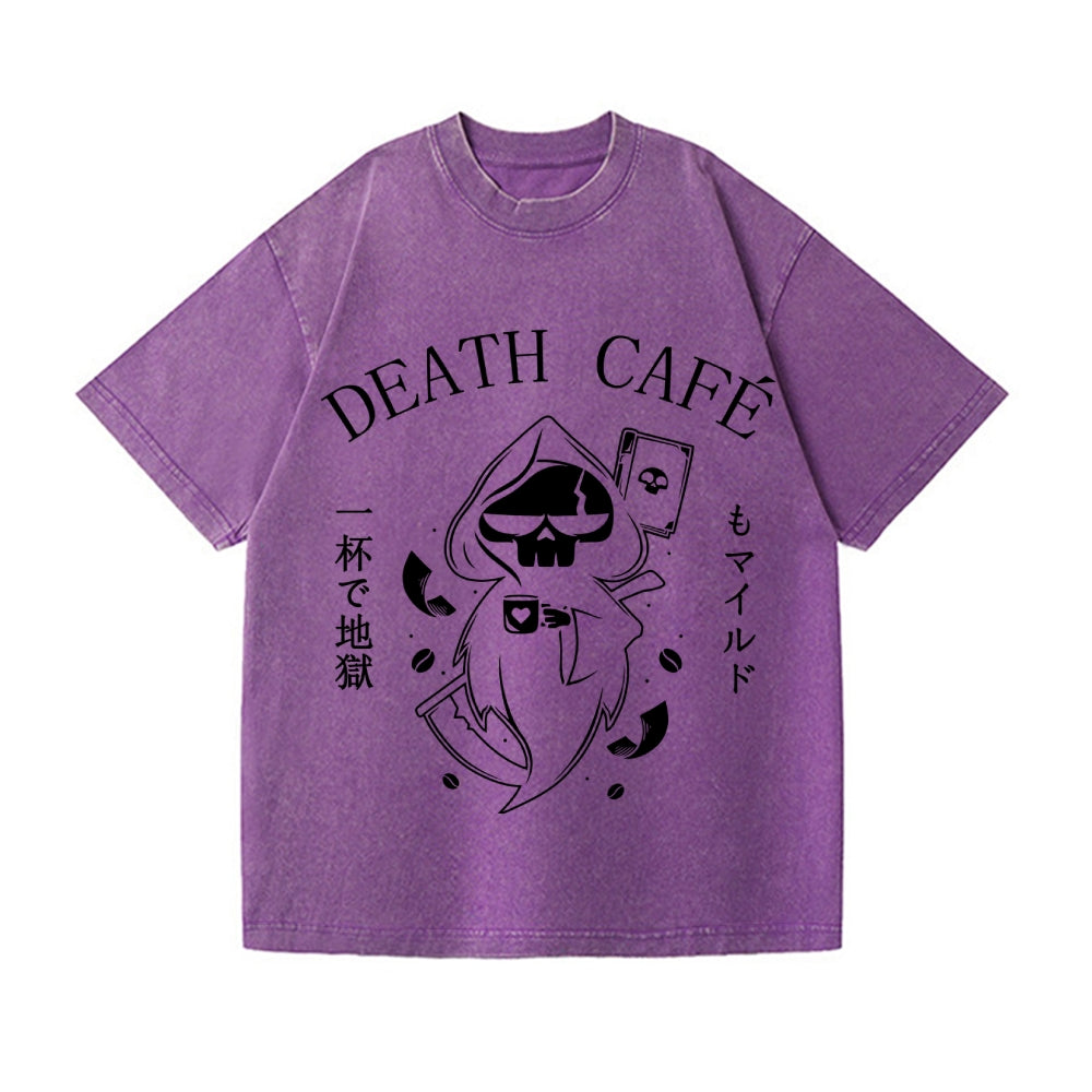 Coffee & Paperwork Skull Vintage Wash Japanese Design T-Shirt