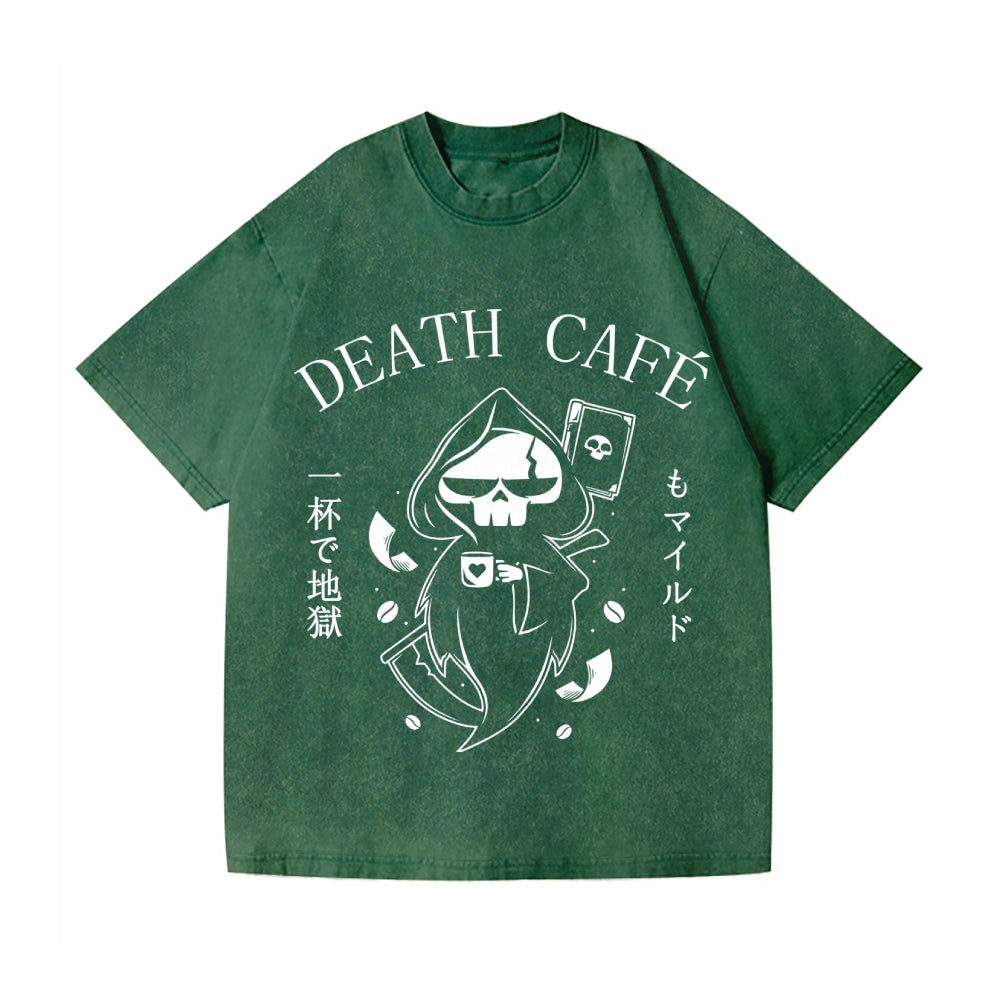 Coffee & Paperwork Skull Vintage Wash Japanese Design T-Shirt