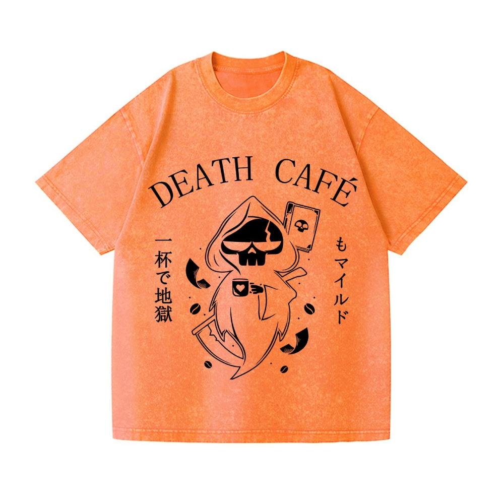 Coffee & Paperwork Skull Vintage Wash Japanese Design T-Shirt