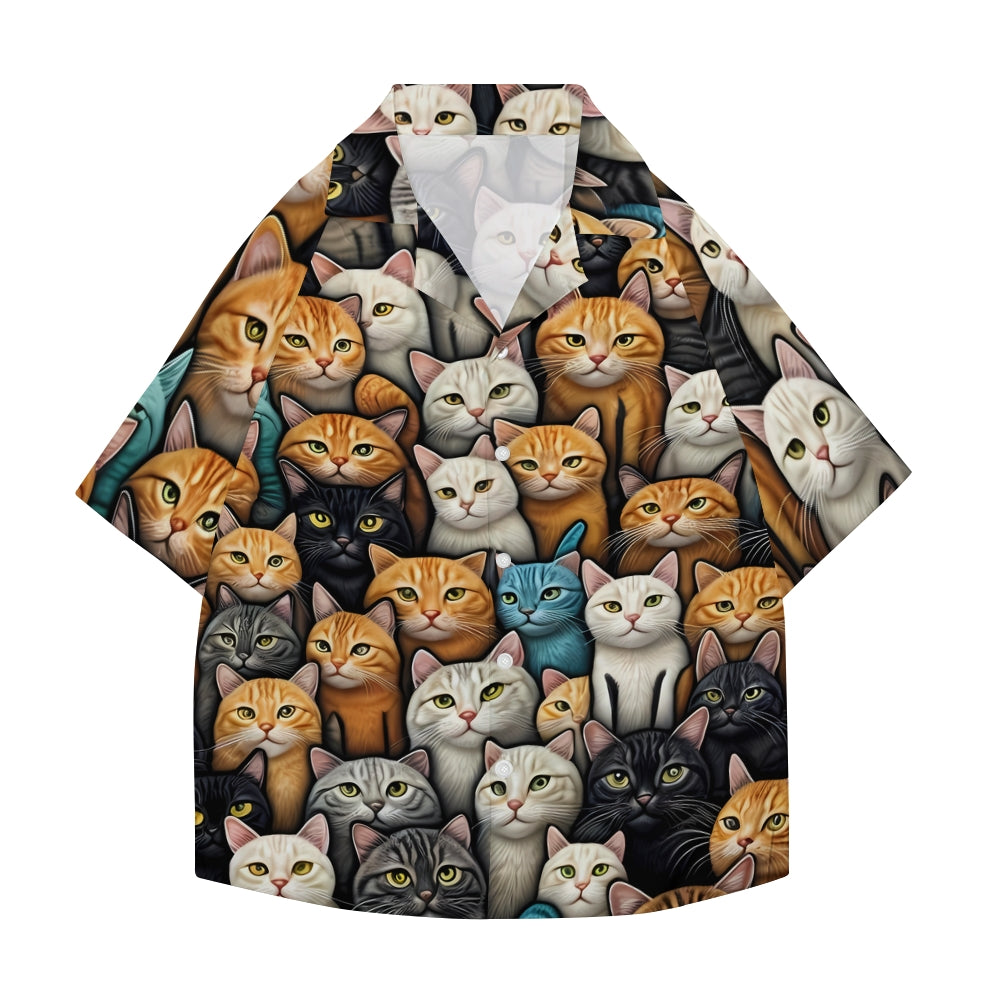 Cat Japanese Style Camp Shirt