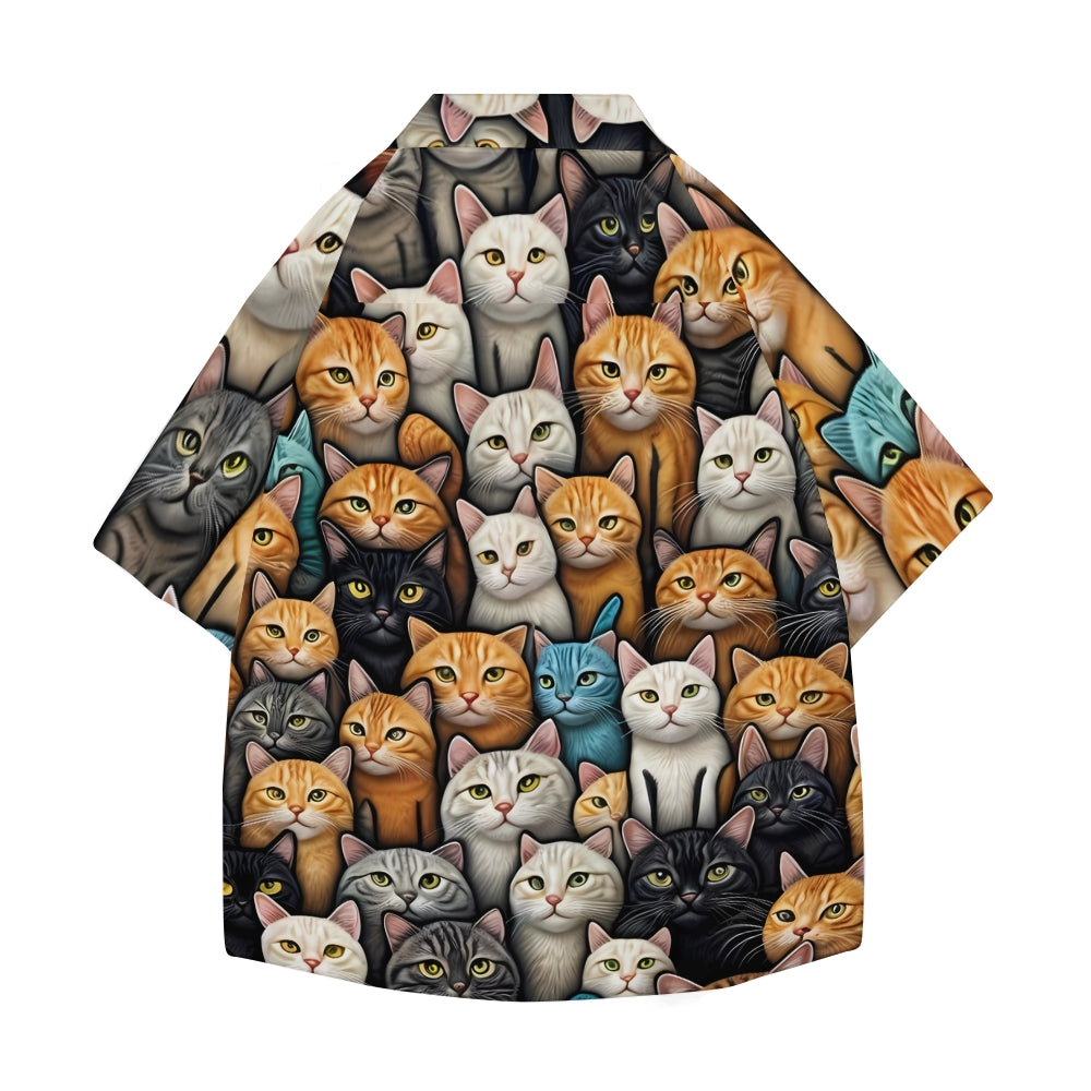 Cat Japanese Style Camp Shirt