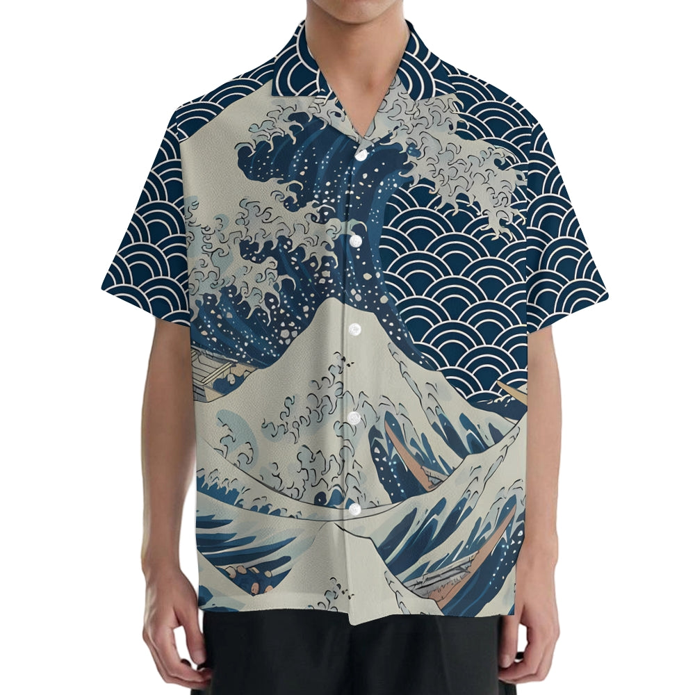 Great Wave Japanese Style Camp Shirt