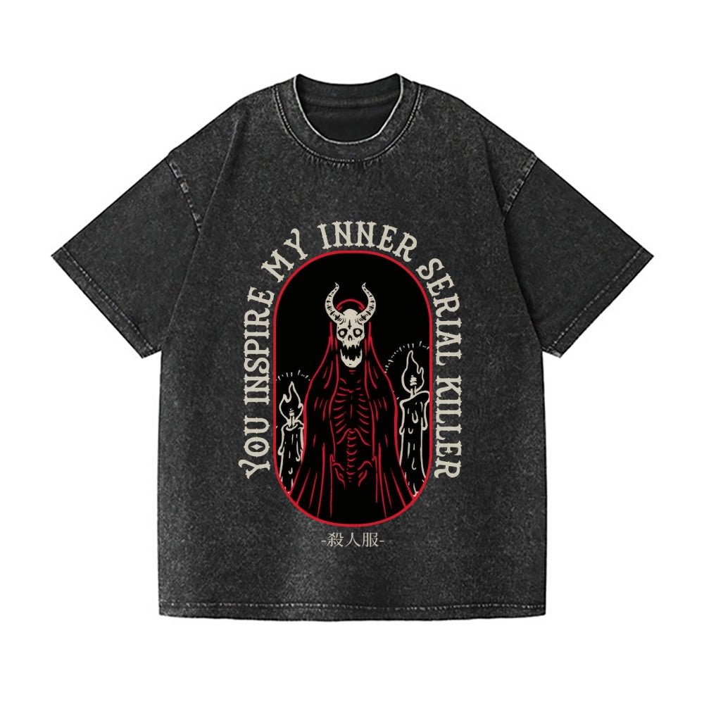 Skull Vintage Wash Japanese Design T-Shirt