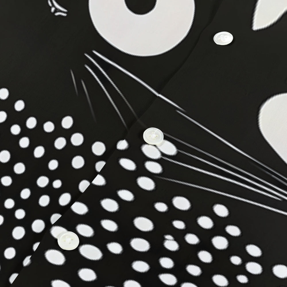 Yayoi Kusama Black Cat Japanese Style Camp Shirt