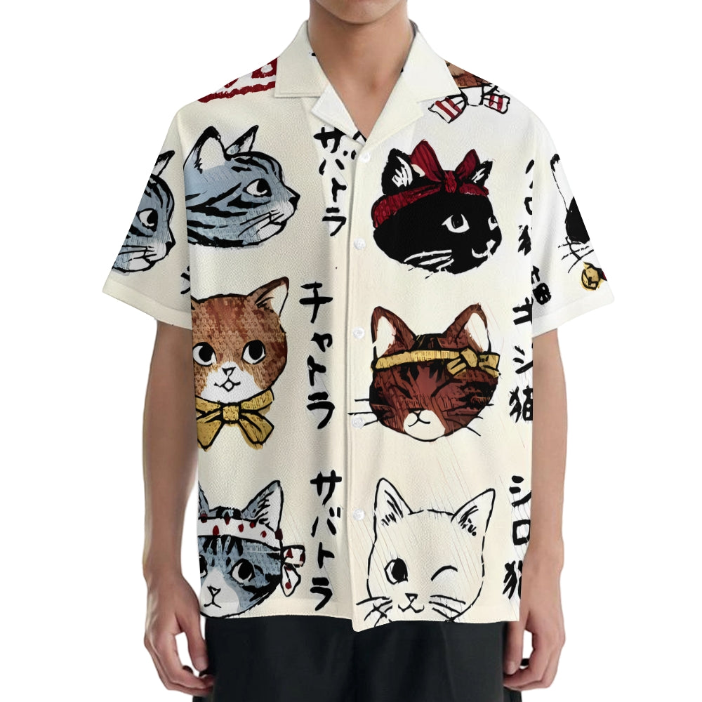 Cat Japanese Style Camp Shirt