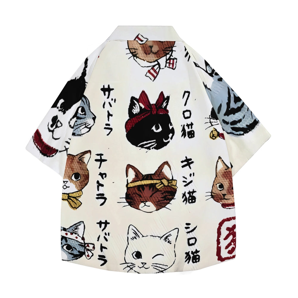 Cat Japanese Style Camp Shirt