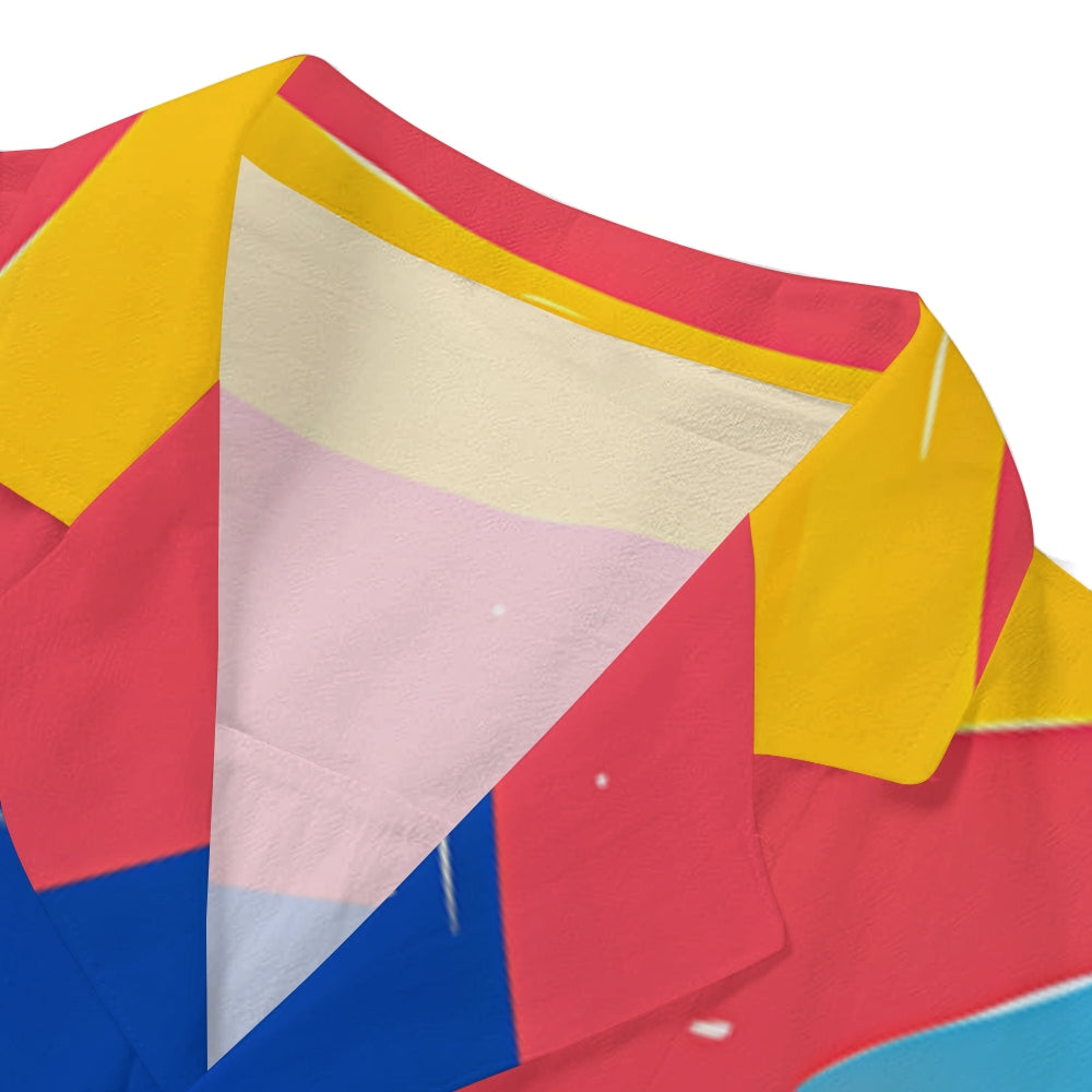 Scream Cat Japanese Style Camp Shirt