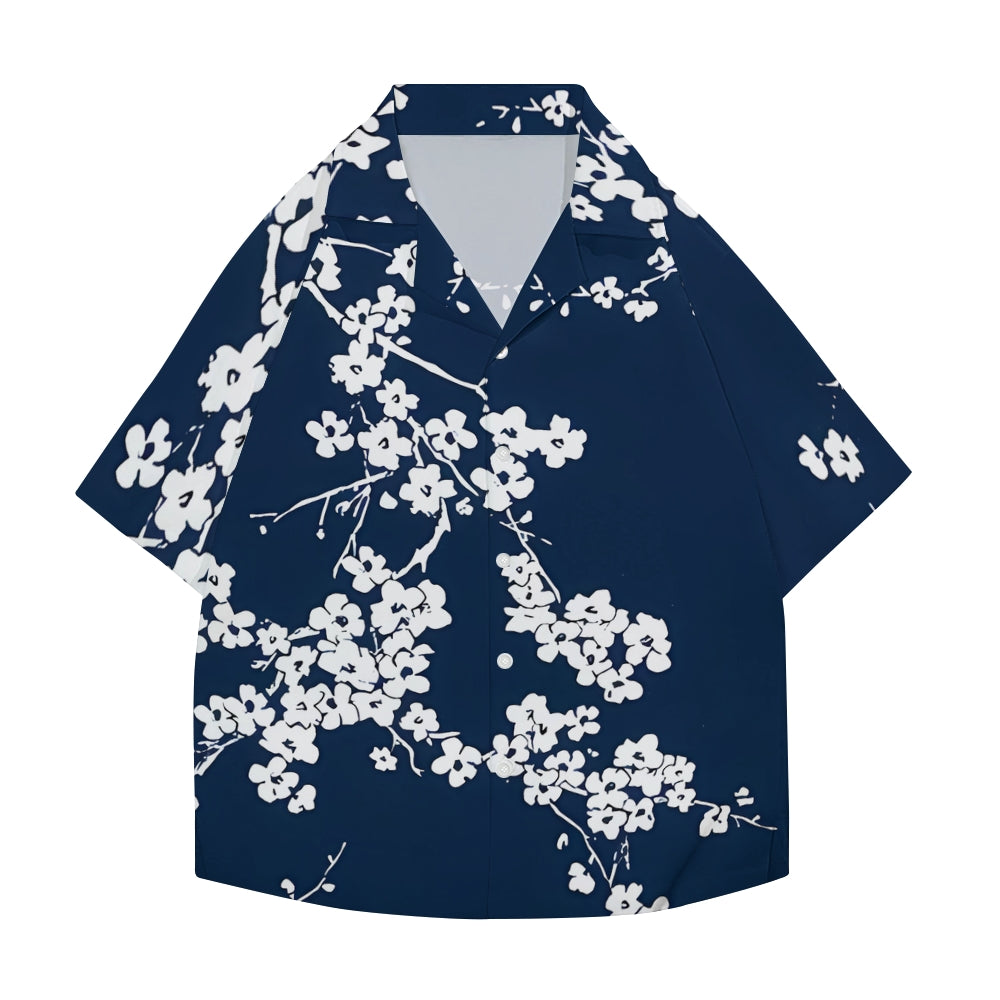 Plum Blossom Japanese Style Camp Shirt