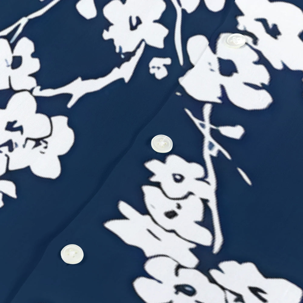 Plum Blossom Japanese Style Camp Shirt