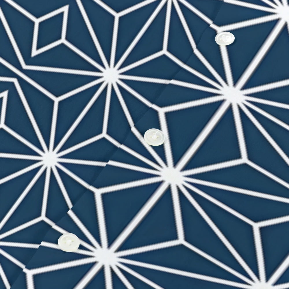 Geometric Japanese Style Camp Shirt