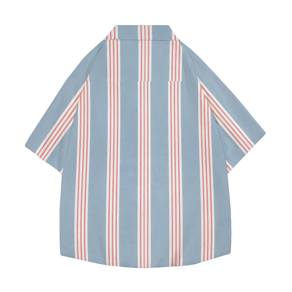 Stripe Japanese Style Camp Shirt