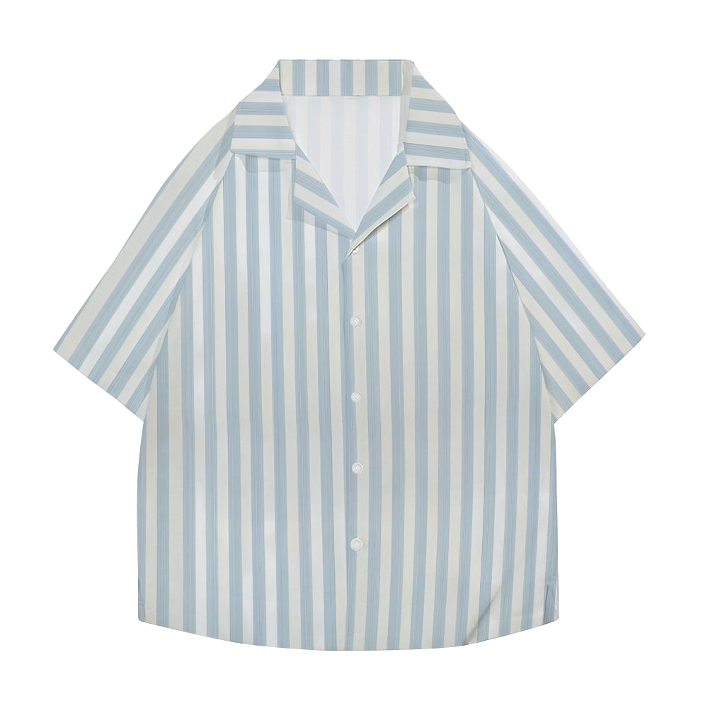 Stripe Japanese Style Camp Shirt