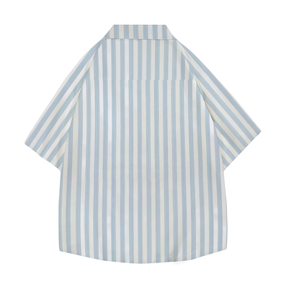 Stripe Japanese Style Camp Shirt