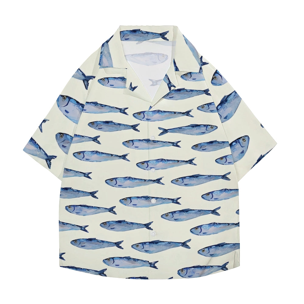 Sardine Fish Japanese Style Camp Shirt