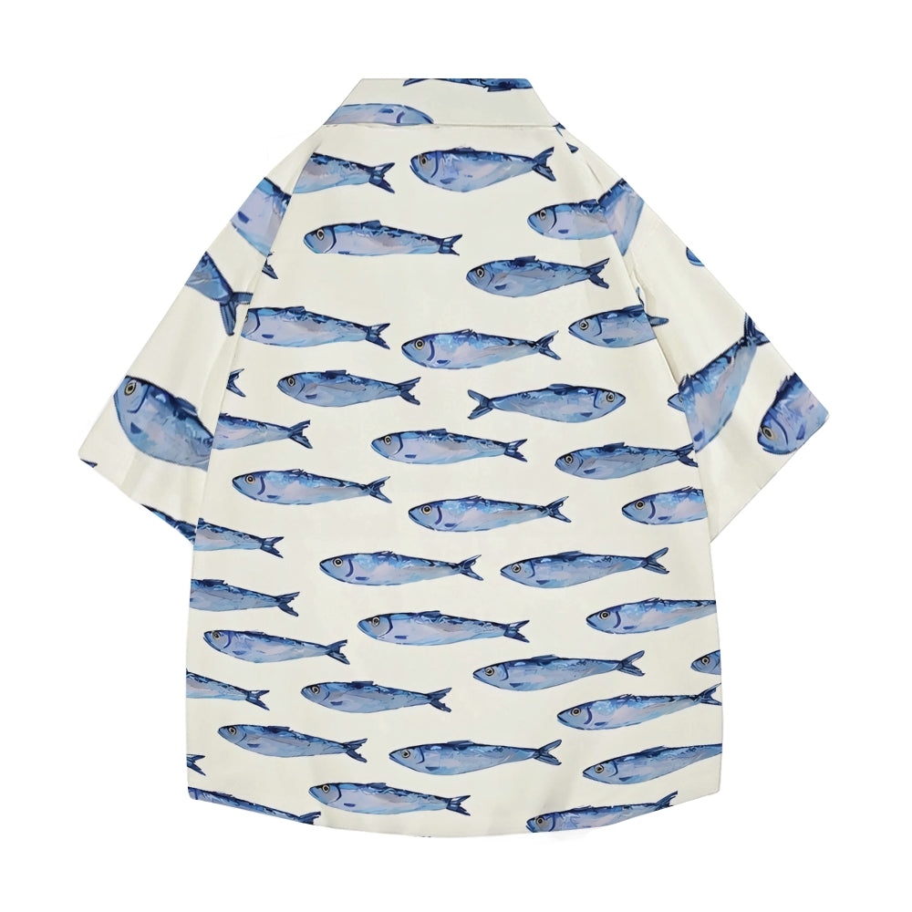 Sardine Fish Japanese Style Camp Shirt