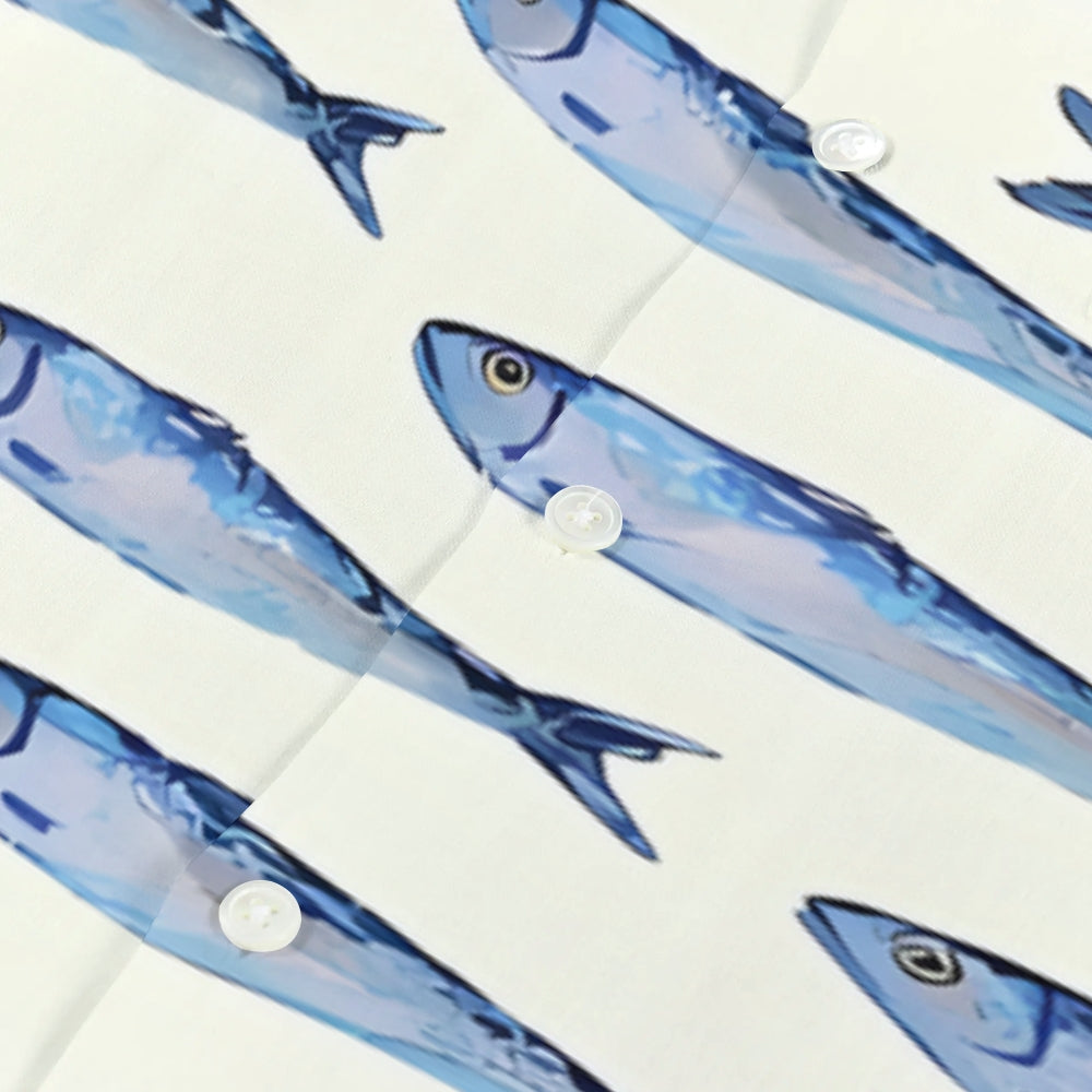 Sardine Fish Japanese Style Camp Shirt