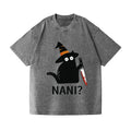 Halloween Nani Cat Vintage Wash Japanese Design T-Shirt