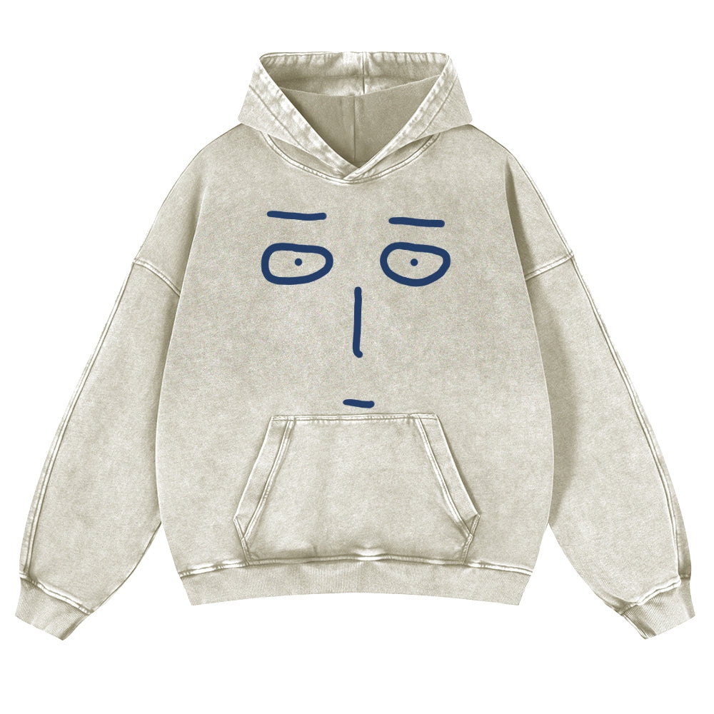 One Punch Vintage Washed Thick Cotton Hoodie