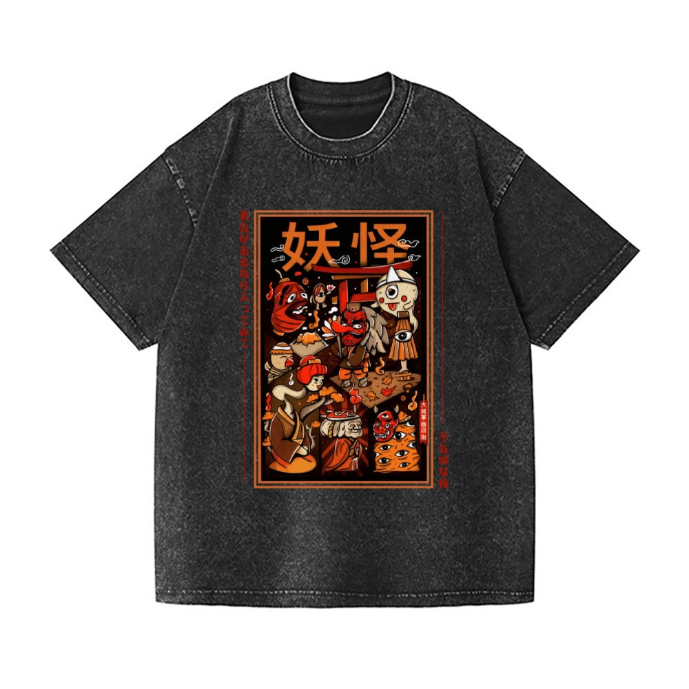 Yokai Vintage Wash Japanese Design T-Shirt