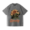 Halloween Pumpkin Vintage Wash Japanese Design T-Shirt