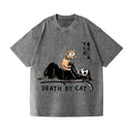 Death By Cat Vintage Wash Japanese Design T-Shirt