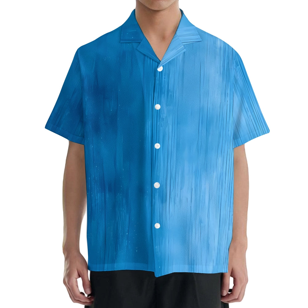 Gradient Wood Texture Japanese Style Camp Shirt