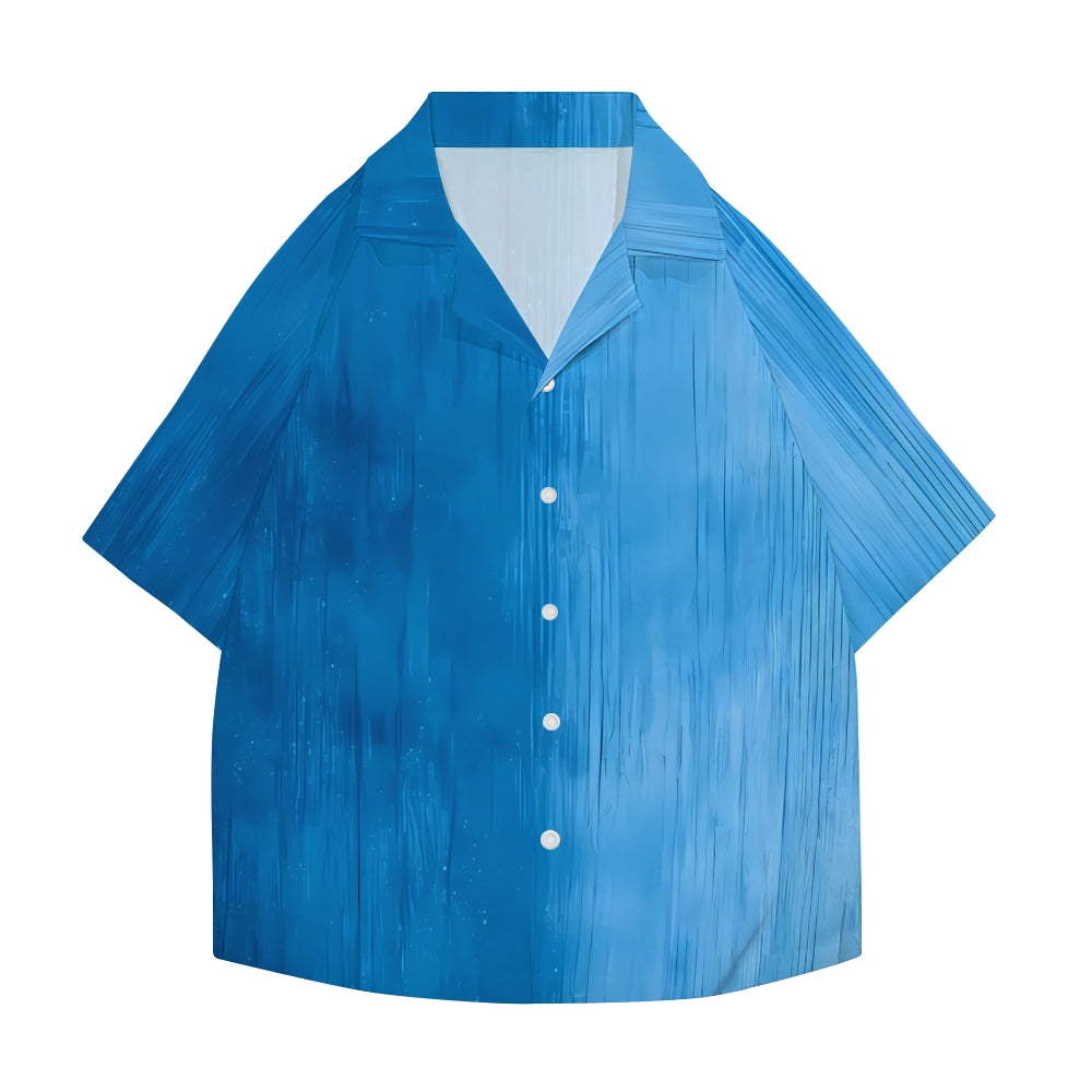 Gradient Wood Texture Japanese Style Camp Shirt