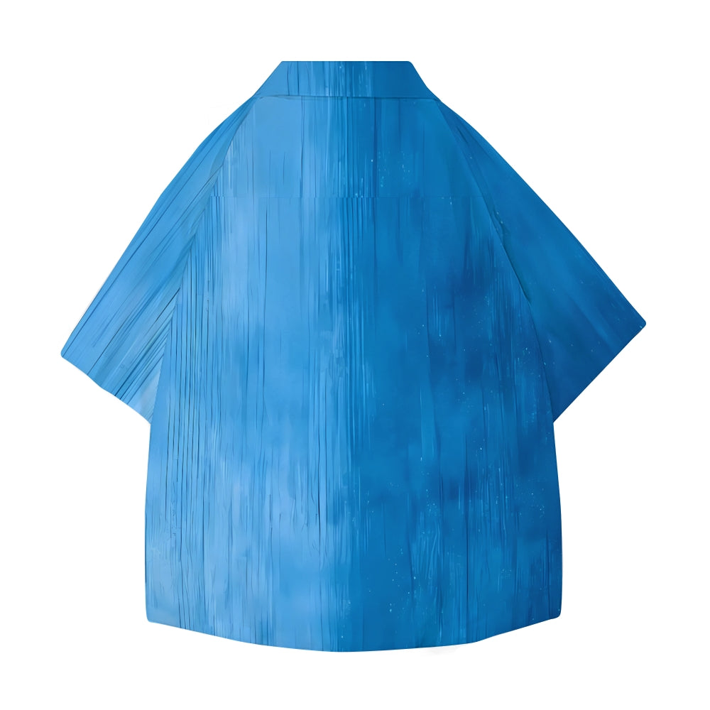 Gradient Wood Texture Japanese Style Camp Shirt