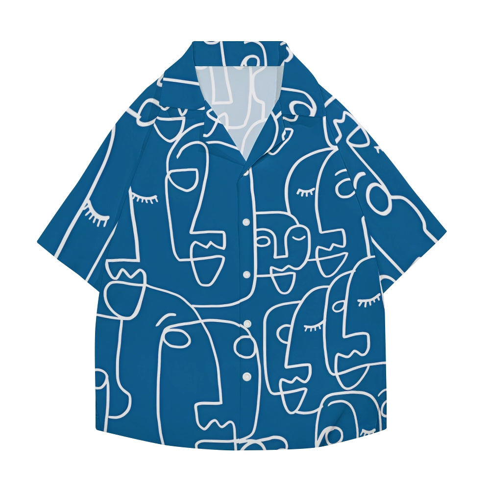 Face Line Japanese Style Camp Shirt