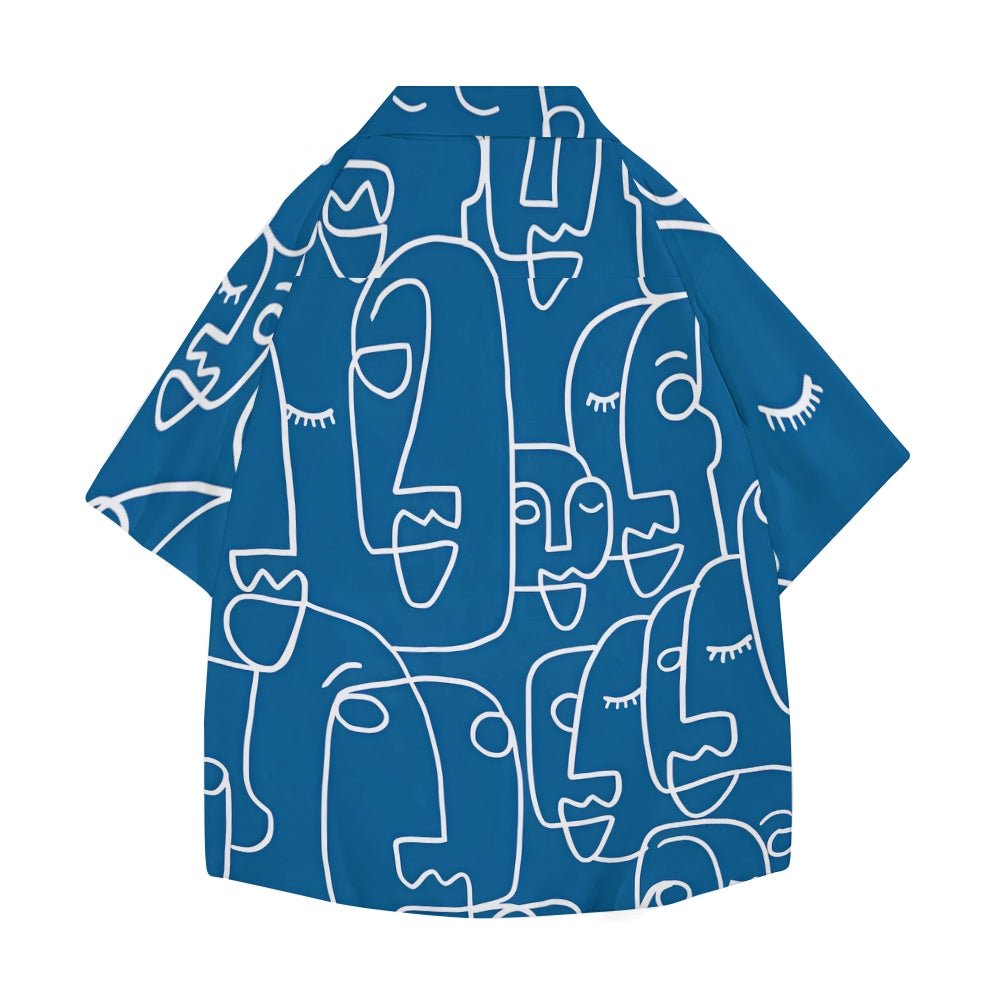 Face Line Japanese Style Camp Shirt